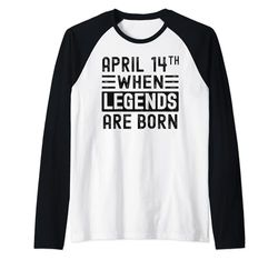 Regalo de cumpleaños 14 de abril 14 de abril Camiseta Manga Raglan