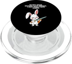 I am not vegan because I love animals I just hate plants PopSockets PopGrip for MagSafe