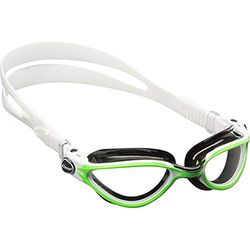 CRESSI Thunder Goggles White/Black/Lime - Lunettes de Natation Adultes Ideales pour la Piscine, le Triathlon, Anti Buée, 100% Anti UV, Lime - Lentille Claire, Taille Unique