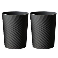 HOLTPHILI Lot de 2 petites poubelles de salle de bain, 6 litres, pour chambre à coucher, bureau, cuisine, noir