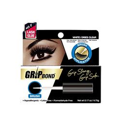 EBIN NEW YORK Grip Bond Eyelash Adhesive (Brush Type, White/Dries Clear, 0.17 oz) | Hypoallergenic Latex Free Formaldehyde Free Lasts All Day Ideal for Sensitive Skins