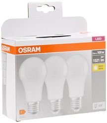 Osram Base Clas a Lampada LED E27, 13 W, Luce Calda, 3 Unità (Confezione da 1)