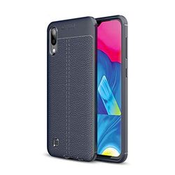 Xyamzhnn Caja del Teléfono A Prueba De Golpes Litchi Textura TPU For La Galaxia M10 St (Color : Navy Blue)