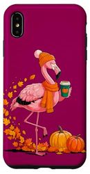 Automne Flamant Rose Pumpkin Spice Ambiance Festivités Coque pour iPhone XS Max