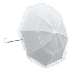 Witte parasol met lang handvat - (1 stuk) - perfecte accessoire voor film en tv, historisch, wereldboekendag, buitenevenementen en meer