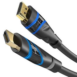 KabelDirekt Cabo HDMI de 0,5 m, 4 K (4 K@120 Hz/4 K@60 Hz para uma experiência ultra HD espetacular – High Speed com Ethernet, compatível com 2,0/1,4, Blu-ray/PS4/PS5/Xbox Series X/Switch, preto)