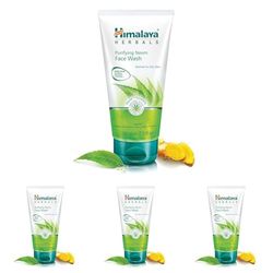 Himalaya Herbals Purifying Neem Face Wash Gel | Natural Moisturising Facial Cleanser with Goodness of Neem and Turmeric |Soap-Free Herbal Formulation -150ml (Pack of 4)