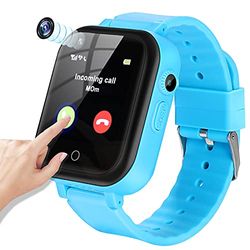 EURHOWING Orologio intelligente 4G per bambini, orologio per bambini con GPS e funzione chiamata, orologio per ragazze e ragazzi touch screen con lettore musicale, gioco, fotocamera, torce, sveglia,