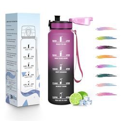 HoneyHolly Borraccia, 500ML A prova di perdite Borraccia Motivazionale, Riutilizzabile Borracce Bambini, Semplice e Portatile, Bottiglia Acqua per Corsa, Bicicletta, Lavoro, Scuola, Water Bottle