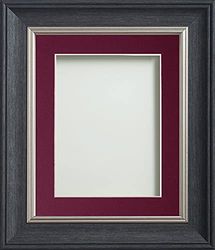 Frame Company Drummond Range Charcoal 6x4 inch Picture Photo Frame with Plum Mount for Image 4x3 inch * Choice of Sizes* Fitted with Real Glass