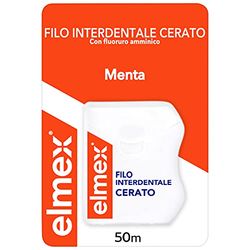 Elmex Filo Interdentale Cerato con Floruro Amminico, Gusto Menta Fresca, Filo Espandibile 50 Metri, 1 Pezzo