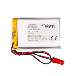 Batería de polímero de Litio LP573450 de 3,7 V 980 mAh AKYGA AKY0081 Li-Po PCM JST 2 Polos Conector 2,54 15 cm