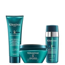 Kérastase, Résistance Therapiste, Routine Ristrutturante per Capelli Danneggiati, Indeboliti e Stressati, Con Tecnologia, Shampoo Bain Thérapiste + Maschera Masque Thérapiste + Siero Serum Thérapiste