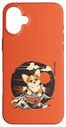 Cute Corgi Ramen Bowl – Japanese Noodle and Dog Lover Art Case for iPhone 16 Plus