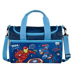 Scooli – Marvel Avengers sportväska för barn – rymligt huvudfack – justerbar axelrem – superhjältedesign – robust, blå, Einheitsgröße