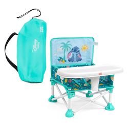 Bright Starts Disney Stitch Pop 'N Sit Draagbare zitverhoging, boosterstoel, voor binnen en buiten, vloerstoel met voerbak, blauw, 6 maanden - 3 jaar