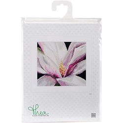 Thea Gouverneur Magnolia on Aida, Cotton, Multicolour, 15 x 30 x 2 cm
