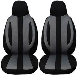 BREMER SITZBEZÜGE Measure Pilot Car Seat Covers Compatible with Jeep Cherokee KL Driver & Passenger from 2013 / Car Seat Covers Protective Cover Set Car Seat Covers Pack of 2 in Black/Grey