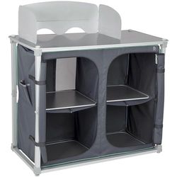 Bo-Camp Quick-up Solid – składana szafka kuchenna, 4 półki + górna półka + ochrona przed wiatrem