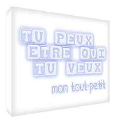 Feel Good Art Puoi essere chi vuoi, Blocco di vetro decorato con acrilico/lucido con diamanti, blu pallido 10 x 7 x 2 cm