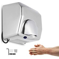 FlowerW Elektrische handdroger, automatische handdroger, roestvrij staal, professionele handdroger (2500 W)