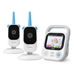 KAWA Baby Monitor con 2 Fotocamera, Video Baby Monitor con Fotocamera 2K QHD, Schermo 2.8", 5050mAh, Senza WiFi, Scheda TF (non inclusa) Registrazione e Riproduzione, Zoom 4X, Lullabies, Gamma 1400ft