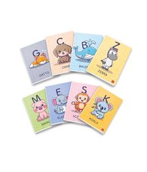 Pigna, Cuaderno con tapa de pintura brillante, A4 21 x 29,7 cm, 42 hojas, 80 g/m², hojas con rayas con márgenes para tercer grado, tapas surtidas, paquete de 10