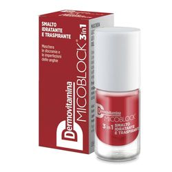 Dermovitamina Micoblock 3in1 Smalto Onicomicosi - Rosso Mattone - Smalto Curativo per Unghie - Tratta i Micosi Unghie Piedi - Rinforzante Unghie - 16 Colorazioni Disponibili - 5 ml