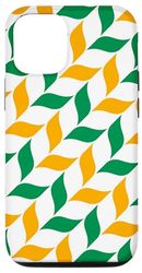 Carcasa para iPhone 14 Yellow Green Waves Leaf Lines Plant Motifs Curves Pattern