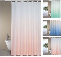 MSV Polyester socker duschdraperi 180 x 200 cm pastellrosa - ringar ingår