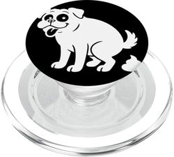 Disfraz de perro con silueta de risa en posición de caca PopSockets PopGrip para MagSafe