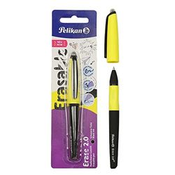 Pelikan Erase 2.0, Penna Ricaricabile Cancellabile Ergonomica Roller, Inchiostro Nero, per Destrimani e Mancini, per la Scuola, Punta M Indeformabile