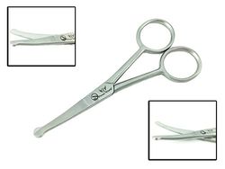 TIp Rounded Pet Grooming Curved Scissors Stainless Steel Professional DOG, CAT Safety Grooming Scissors 4" Hair Cutting Scissors Come in a PVC Pouch