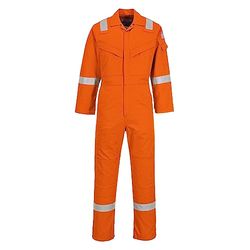 Portwest FR50 Macacão refletor resistente a chamas FR anti-estático à prova de arco 350 g laranja, L