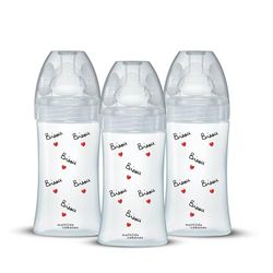 DODIE Lot de 3 Biberons anti-colique, Mathilde Cabanas, Tetine Plate, 270mL