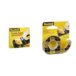 Scotch 3M Nastro Biadesivo, 12 Mm X 33 M & 3M Nastro Biadesivo Con Dispenser In Chiocciola, 12 Mm X 6.3 M