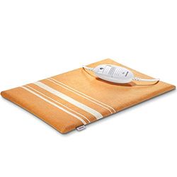 Beurer HK35 Almofada elétrica térmica com capa, aquecimento ultra-rápido, função de desligamento automático 90 minutos, PVC, capa lavável, 3 potências, display iluminado, 40 x 30 cm, laranja