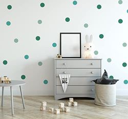 QuoteMyWall 60 adesivi da parete a pois verde menta adesivi colorati per camerette dei bambini per camerette dei bambini rimovibili rotondi e adesivi (60 pezzi)