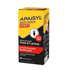 APAISYL, loción antipiojos Xpert, mata al 100% de piojos y liendres en 1 hora, 1 sola aplicación, microemulsión patentada, peine offert, 100 ml