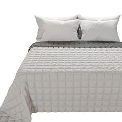 PETTI ARTIGIANI ITALIANI - Colcha simples reversível, 160 x 260 cm em microfibra, cobertura para cama simples de primavera, edredão reversível, 1 pessoa, cinzento, 100% fabricado na Itália