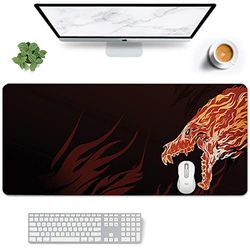 GrimClub Tapis de souris de jeu de grande taille 80 x 30 cm d'épaisseur 3 mm durable antidérapant avec base en caoutchouc et bords cousus Tapis de souris Speed Gamer pour joueurs, bureau et maison