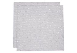 Jollein Lot de 2 Serviettes en Mousseline pour bébé - Rayures Miffy - Bleu Marine - 115 x 115 cm - 100% Coton - Certifié Oeko-Tex - Bavoirs bébé - Bleu avec Rayures