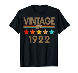 Decoraciones vintage de 102 cumpleaños vintage 1922 102 cumpleaños Camiseta