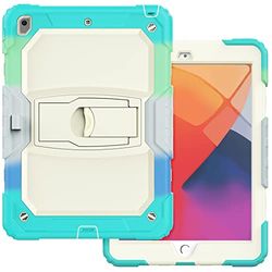 IPad 6/Air2 – fodral med stöd, hållbart, hybrid, stöttåligt, resistent, tre lager, silikonskydd för barnsurfplatta (marinblå + blå)
