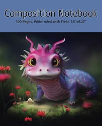 Composition Notebook: 100 Pages, Wide-ruled with Field, 7.5"x9.25"