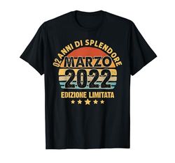 Marzo 2022 2 Anni Compleanno Ragazza Ragazzo 2022 Maglietta