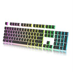 HK Gaming Set di Tasti Pudding | Set Doubleshot PBT Keycap | Set Completo con 108 tasti Profilo OEM | ANSI US-Layout | Per Tastiera Meccanica | Compatibile con Cherry MX, Gateron, Kailh | Nero