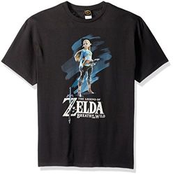 Nintendo Men's Breath of The Wild Zelda Paint T-Shirt, Black, XL