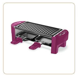 LITTLE BALANCE 8615 Raclette 2 Meuuh…!, Dispositivo raclette 1/2 persone, Grill rimovibile, 2 spatole + 2 tavole, rivestimento antiaderente, 1 o 2 persone, 320 W, prugna