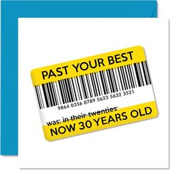 Funny 30th Birthday Card - Past Their Best - Rude Happy Birthday Card for Friend Family from Colleague Friends, 145mm Joke Humour Bday Greeting Cards